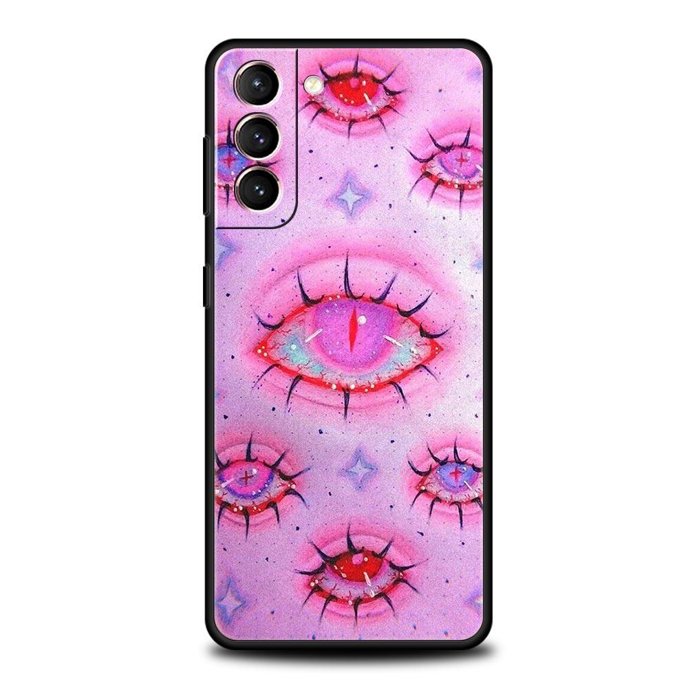 Phone Case Cover for Samsung Galaxy S26 S25 S24 S23 S22 S20 S21 FE Ultra Plus S25 Edge Soft TPU Capas Trendy Cool Eyes Creative