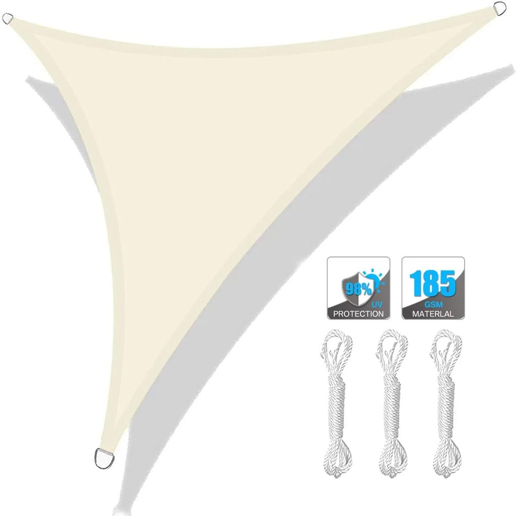 2x2x2m/3x3x3m Triangle Sun Shade Sail Pool Patio Deck Canopy Awning for Outdoor Backyard Garden Camping UV Block Sunshade Cloth