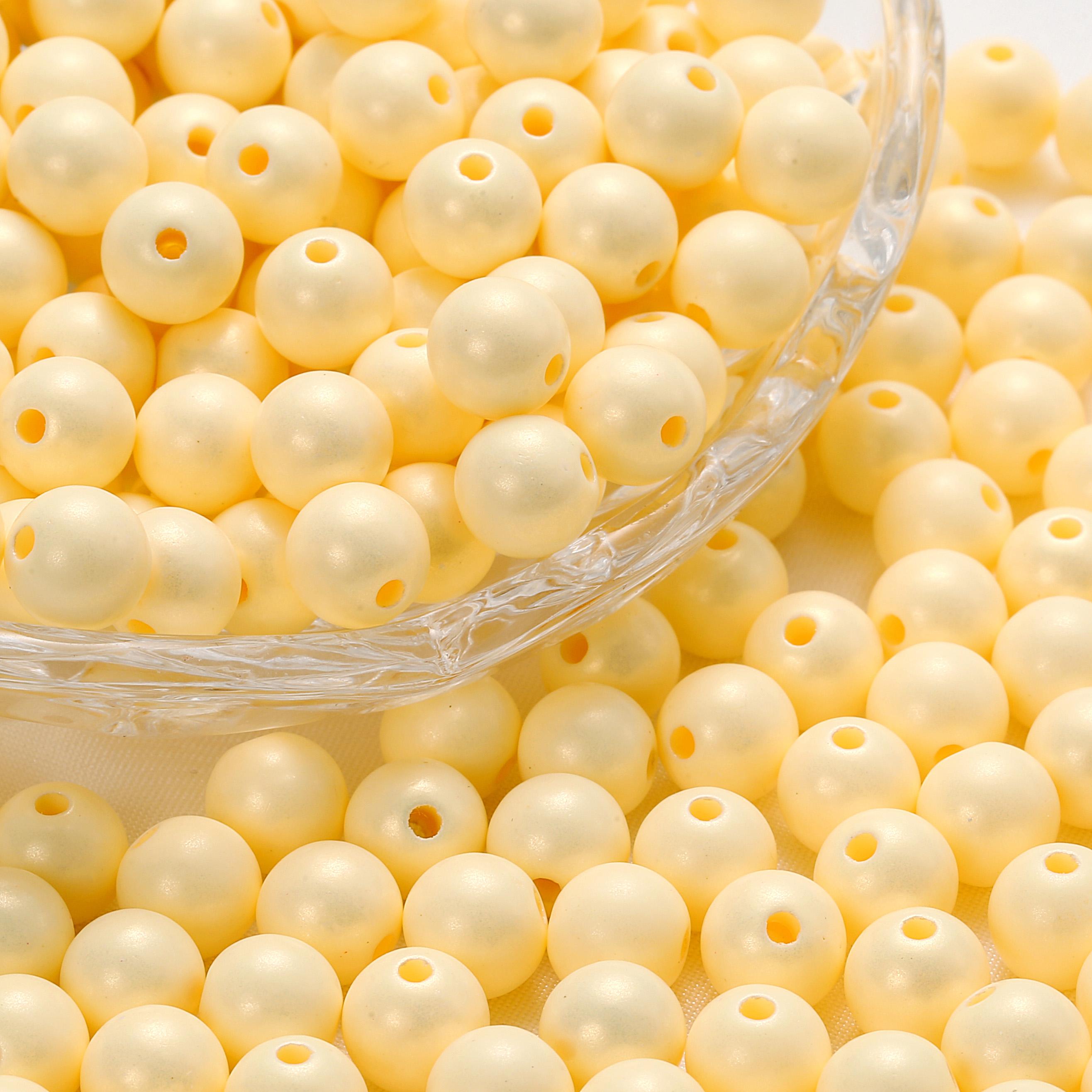 

30-100Pcs 6-12mm Acrylic Round Beads Matte Loose Spacer Bead for DIY Necklace Bracelet Jewelry Making Accessories 6mm x 100Pcs жёлтый