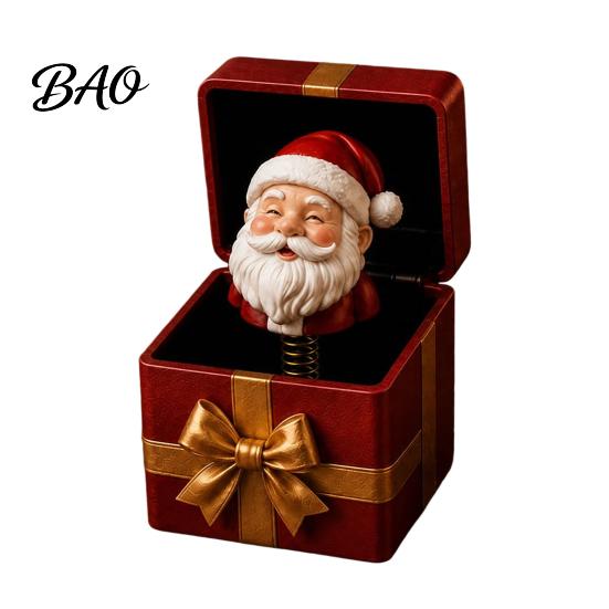 Humorous Holiday Stocking Stuffer Christmas Magic Pop-Up Gift Box, Cute Reindeer Santa Claus Gingerbread Prank Table Decor Reusable Spring-Loaded