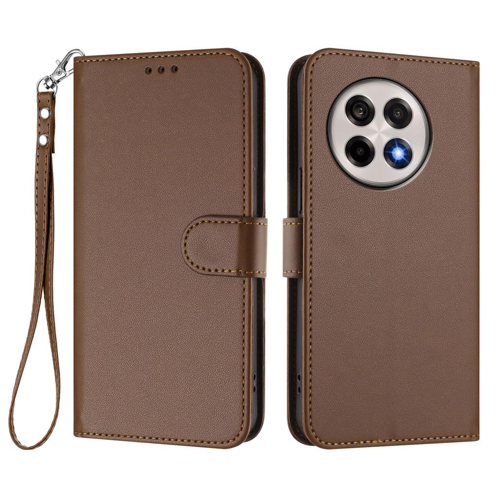 For OnePlus Ace 5 Pro 5G/OnePlus 13R 5G Leather Case Wallet Stand Phone Cover with Wrist Strap