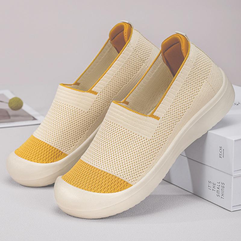 Women's shoes summer new fly-woven breathable cloth shoes simple shallow mesh shoes polyurethane lightweight casual shoes