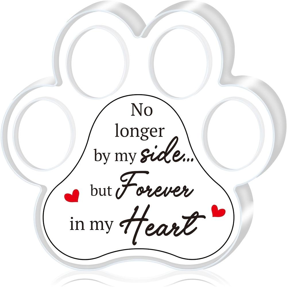 1pc Paw Print Acrylic Memorial Plaque, Transparent Dog Tribute Tabletop Decor, Indoor Pet Loss Sympathy Gift, No Electricity Needed