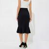 Women Elegant Solid Color Elastic Mermaid Midi Half Skirt For Casual Commute