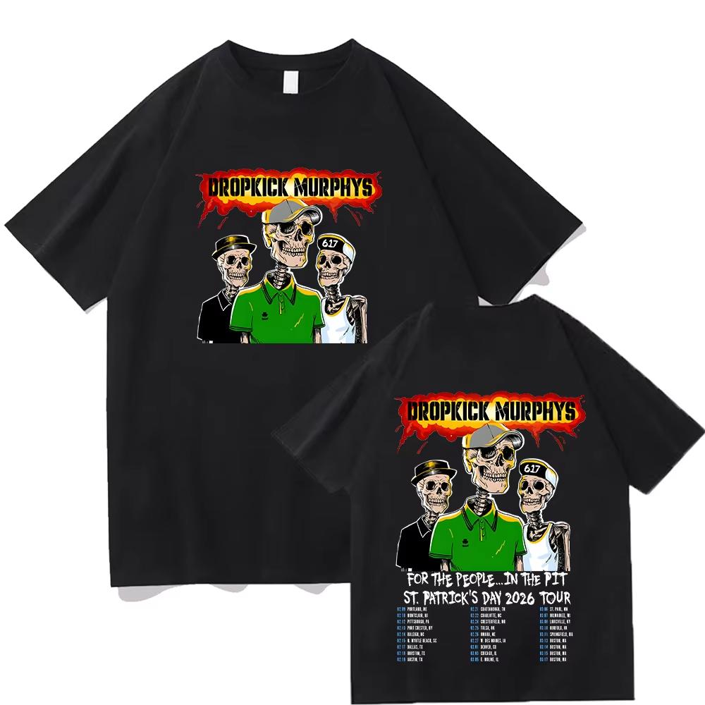 Dropkick Murphys Tour 2026 Tshirts Summer Pure Cottons High Quality Clothing Unisex Casual Round Neck Short Sleeve Top Y2K