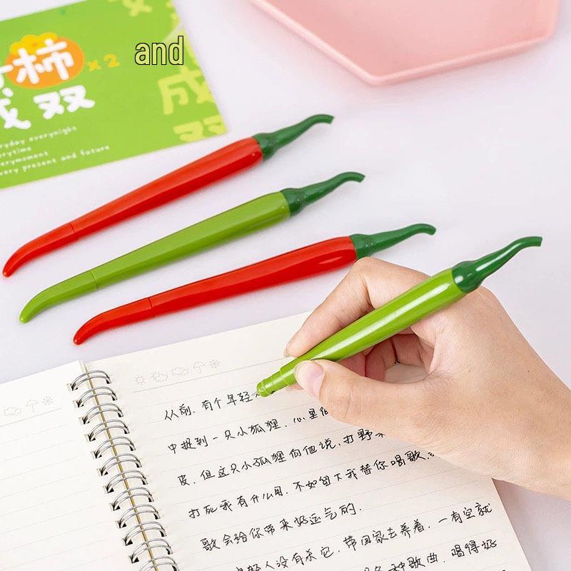 Creative Cartoon Chili Pepper Pen - Cute Fruit & Vegetable Design, Fun Novelty Stationery, Small Plastic Pen