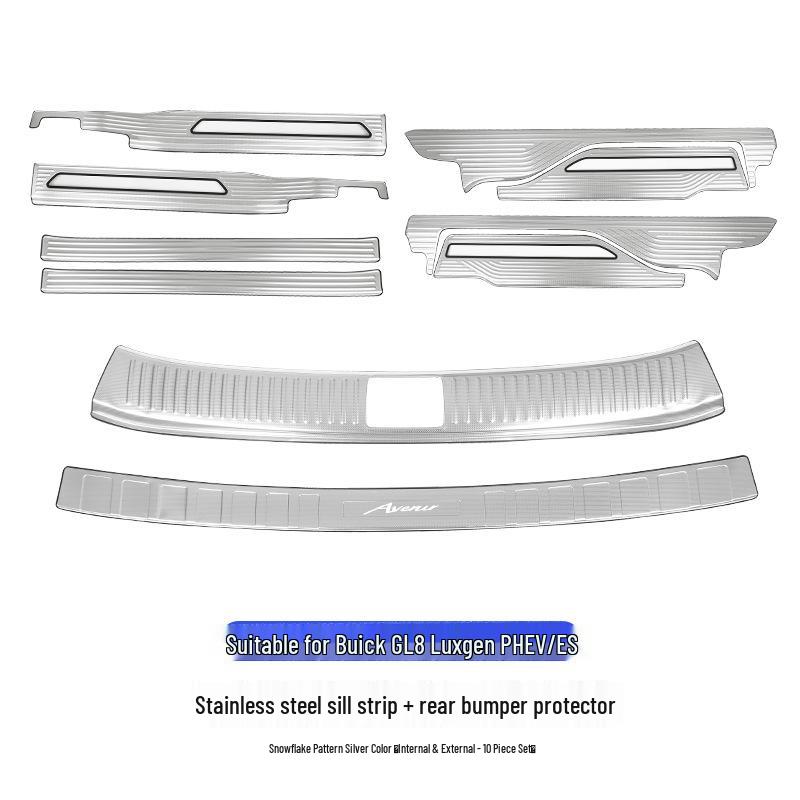 Stainless Steel Door Sill Scuff Plates for 2024 Buick GL8 PHEV Interior Upgrade