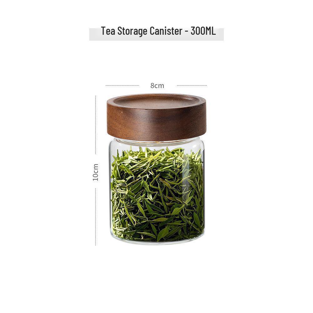 Transparent Borosilicate Glass Tea Canister: Airtight Storage Jar for Herbs, Snacks, Grains & More