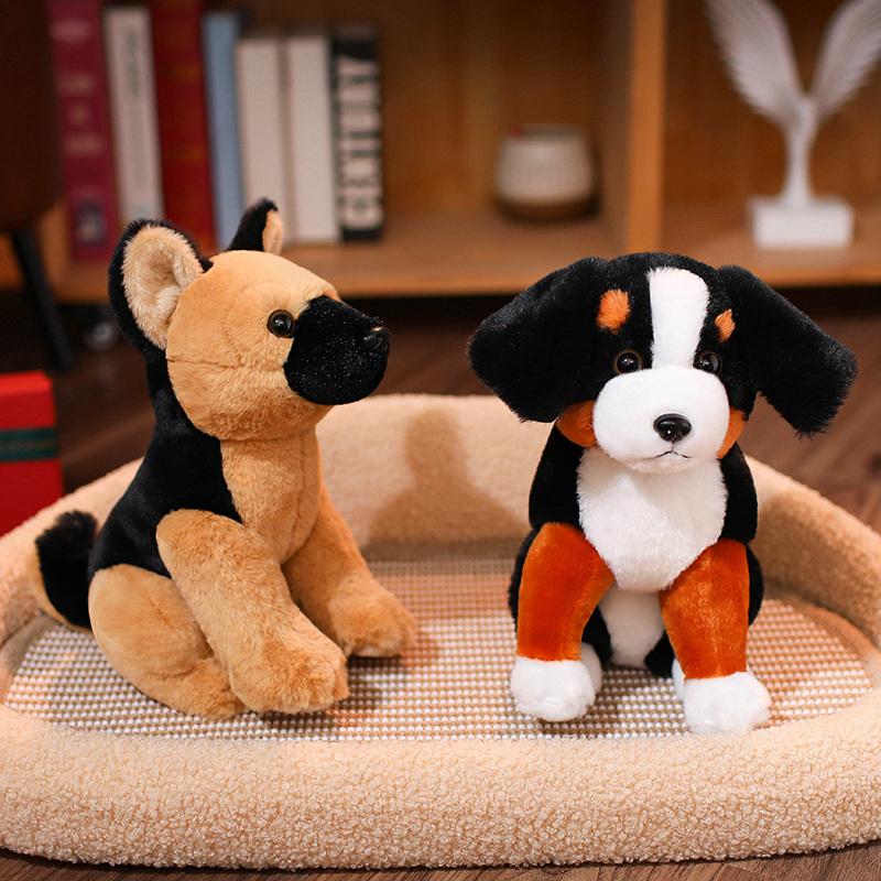 30cm Lovely Realistic Husky Beagle Bernese Mountain Dog Plush Toys Kawaii Imitation Fluffy Dog Stuffed Dolls Companion Toys