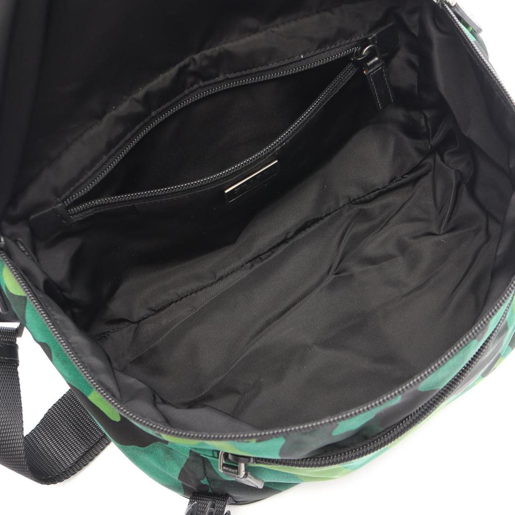 Used PRADA TESSUTO CAMOUFL Shoulder Bag VA0994 Nylon Saffiano leather Green Black Used mens