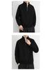 Men's Fleece-Lined Half-Zip Retro Sweatshirt, Solid Color Casual Jacket for Spring/Autumn/Winter