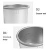 304 Stainless Steel Portable Outdoor Cooking Pot: Multifunctional Single-Person Cookware, Soup Pot, Rice Steamer, Integrated Design