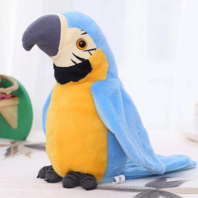 Talking Parrot Repeat What You Say Electronic Record Bird Shake Wings Plush Interactive Toys for Kids Christmas Birthday Gift