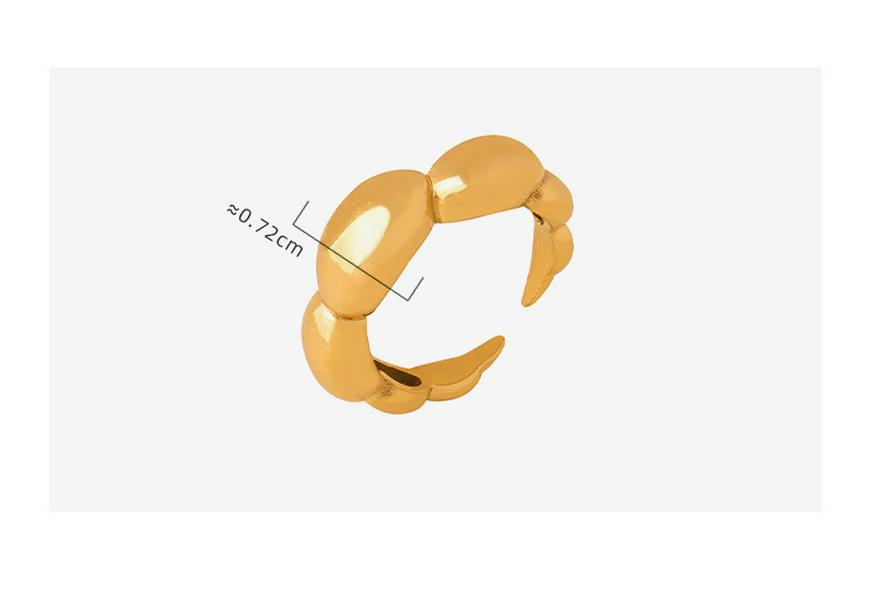 New Chinese Rice Bead Open Ring: Light Luxury Design, Colorfast Titanium Steel, Unique Temperament Finger Ring for Women