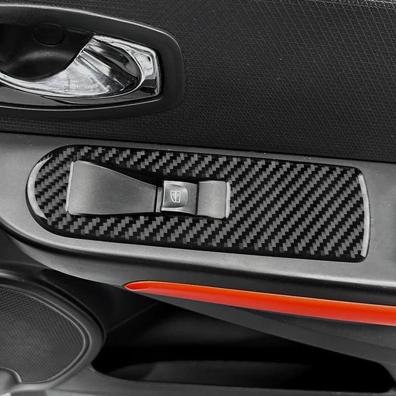 For Renault Clio 4 2013 2014 2015 2016 2017 2018 Soft Carbon Fiber Sticker LHD RHD Car Front Window Lift Inner Frame Interior.