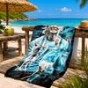 Asciugamano da Spiaggia Giocatore di Calcio Haaland, Asciugatura Rapida, Facile da Curare, Adatto Sia per il Fitness che per le Vacanze al Mare, Essenziale per lo Sport
