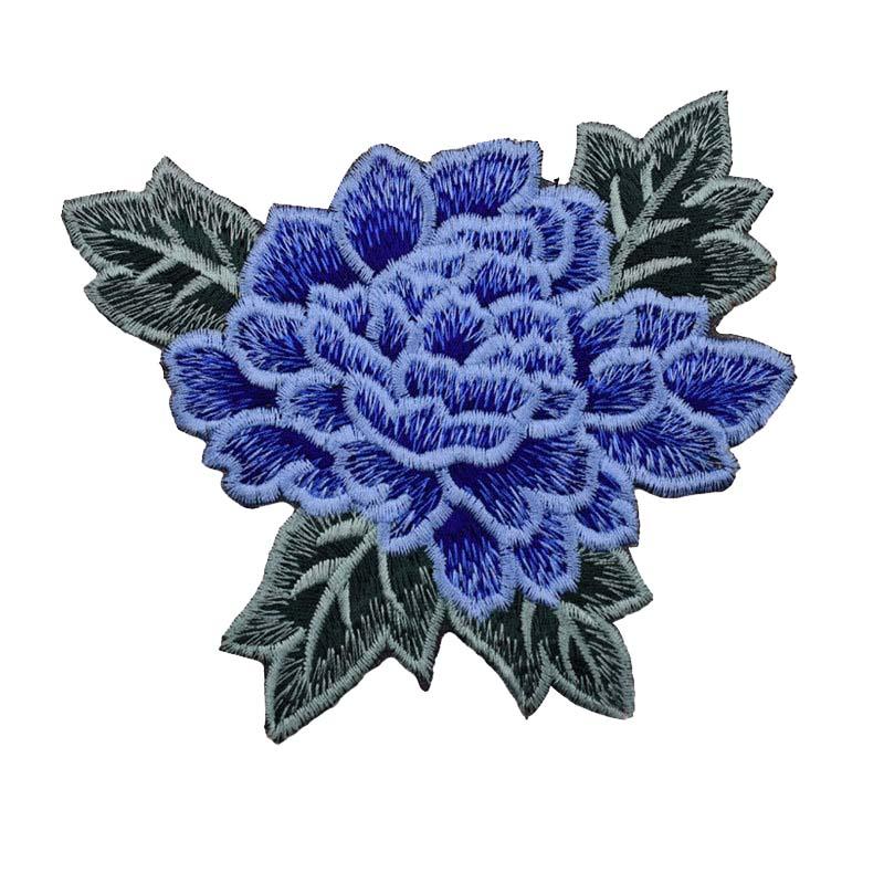 Fashion Show Costume Decorative Peony Patch Flower Motif Embroidery Diy Bag Hat Textile Iron-on Badge Sticker Accessories Patch