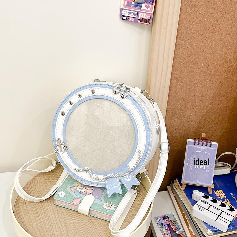 

British Style Navy Small Ita Crossbody Backpack - Women s Transparent Shoulder Bag Without Card Holder