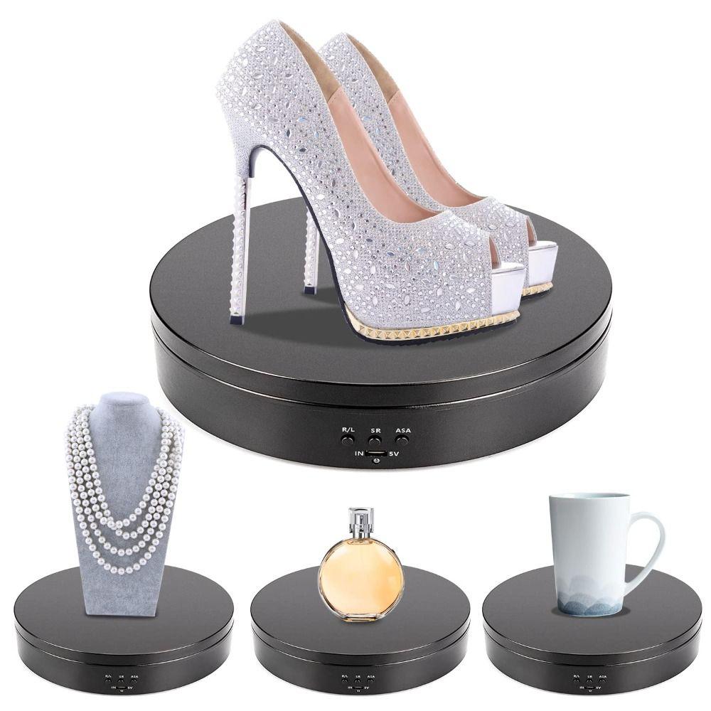 Mirror Surface Jewelry Rotating Turntable 3 Speeds 360 Degree Turntable  Photography Products
