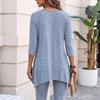Women's Three-Quarter Sleeve Casual Pullover Top for Daily Wear