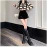Women's Petite High-Waist Black Velvet Shorts - Autumn/Winter 2025 Collection