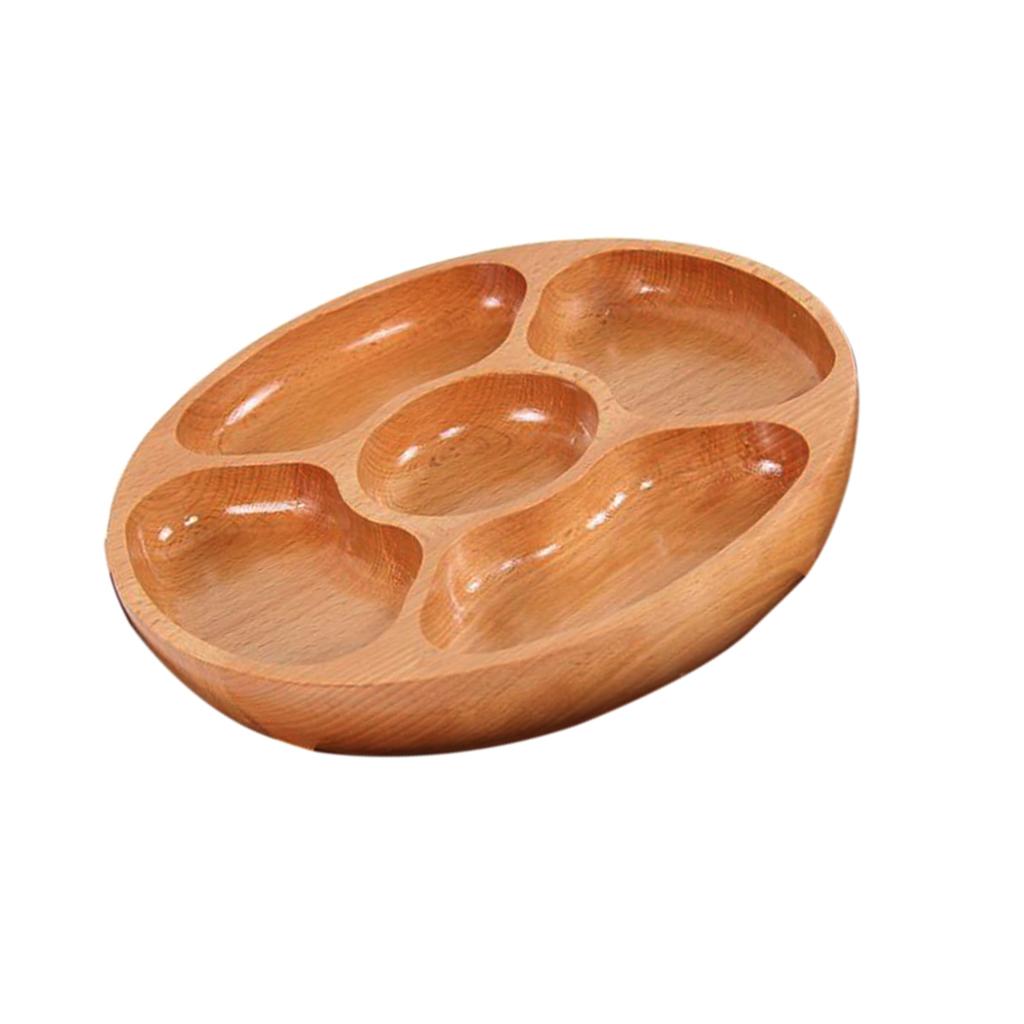 Beech Round Fruit Plate Containers Snacks Dinner 5 Apartment - 30cm