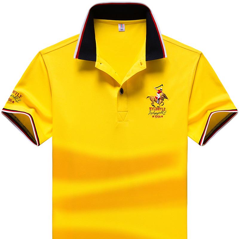 Embroidered Polo Shirt Casual Stand Collar Cotton Short Sleeve Male T -Shirts Breathable Fitness For Men Polos Shirt