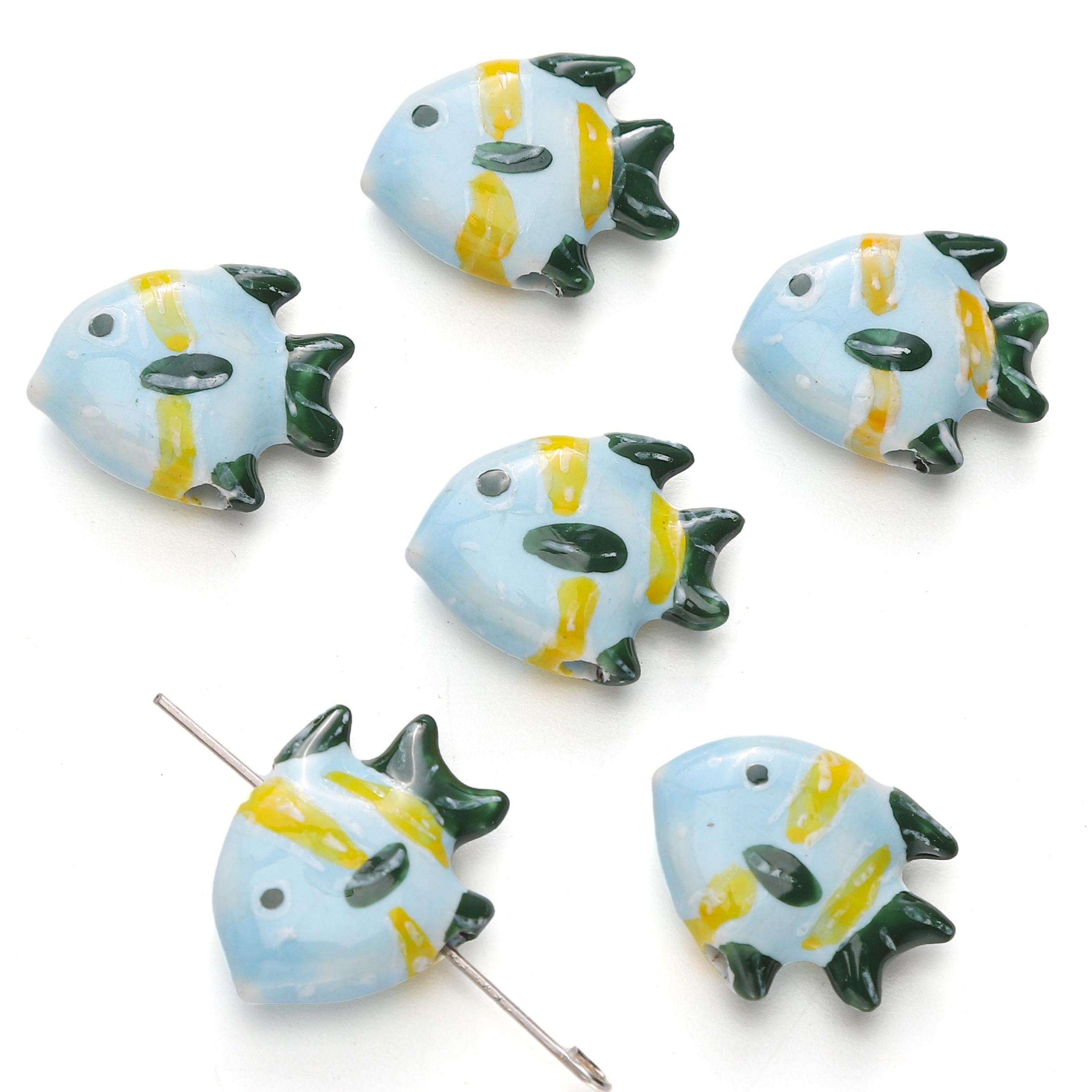 

Ручная работа Красочные Керамические Бусины-Подвески в Форме Рыбок Фарфоровые Разделительные Бусины для Браслетов Ожерелий DIY Изготовление Ювелирных Изделий 03