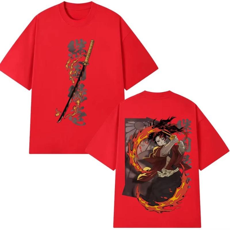 Anime Demon Slayer Tsugikuni Yoriichi Graphic T Shirt Men Women Clothing Fashion T-shirt Male Casual Summer T-shirts