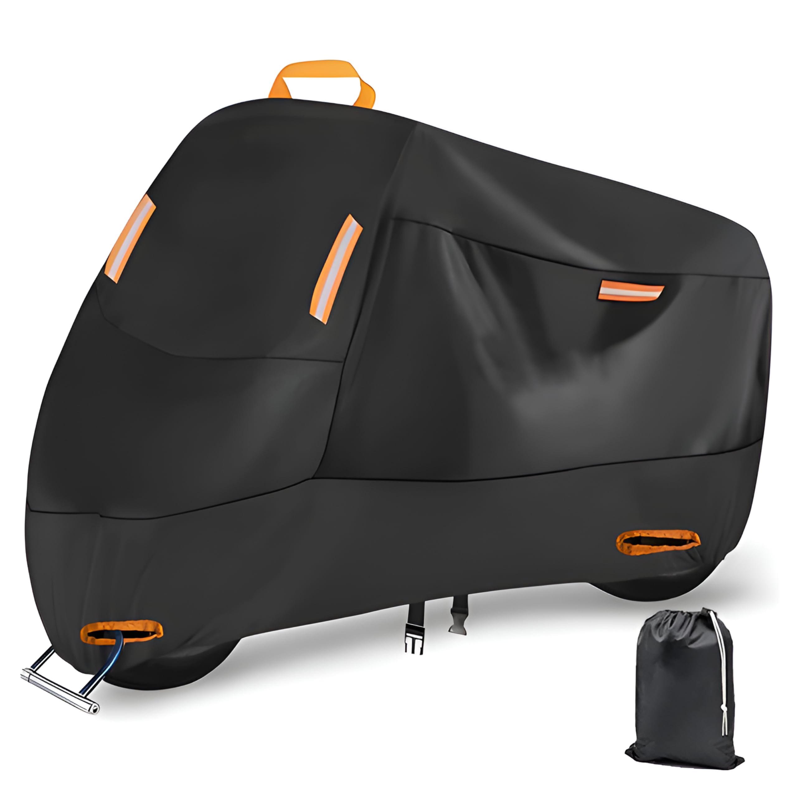 

(Новейшая модель 2024 года) Чехол для мотоцикла, Чехол для мопеда, Чехол для мотоцикла 300D, Чехол для скутера, Устойчивый к разрывам, чёрный