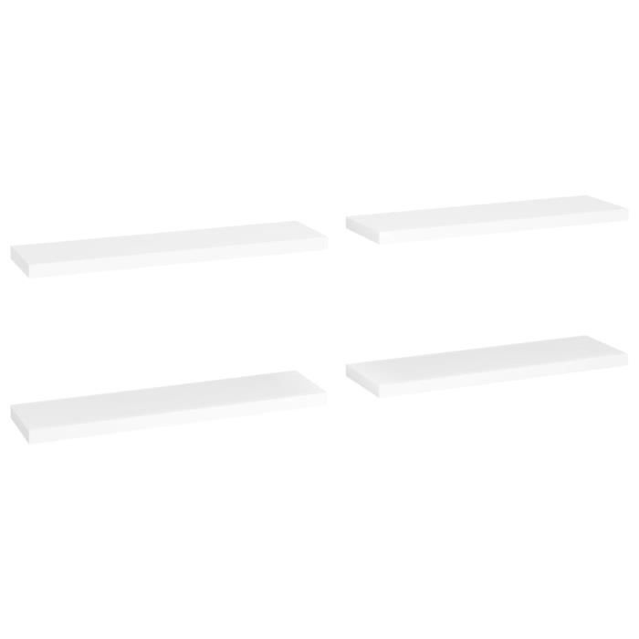 VidaXL Étagères murales flottantes 4 pcs Blanc 90x23,5x3,8 cm MDF
