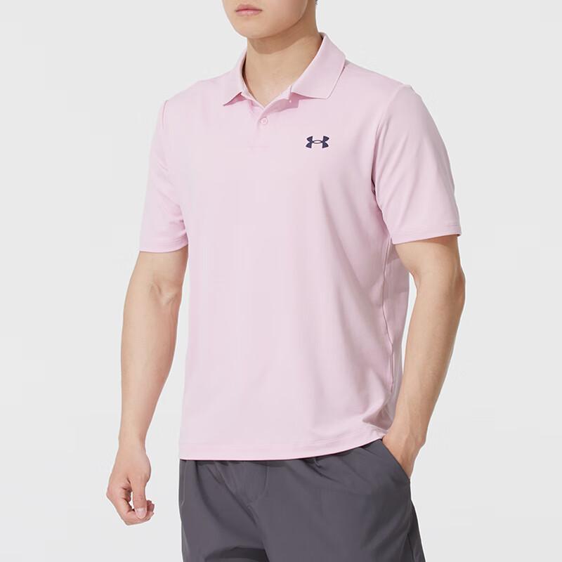 Under Armour Breathable Versatile Comfortable Short Sleeve Polo Shirt Men tops Pink 1377374-647