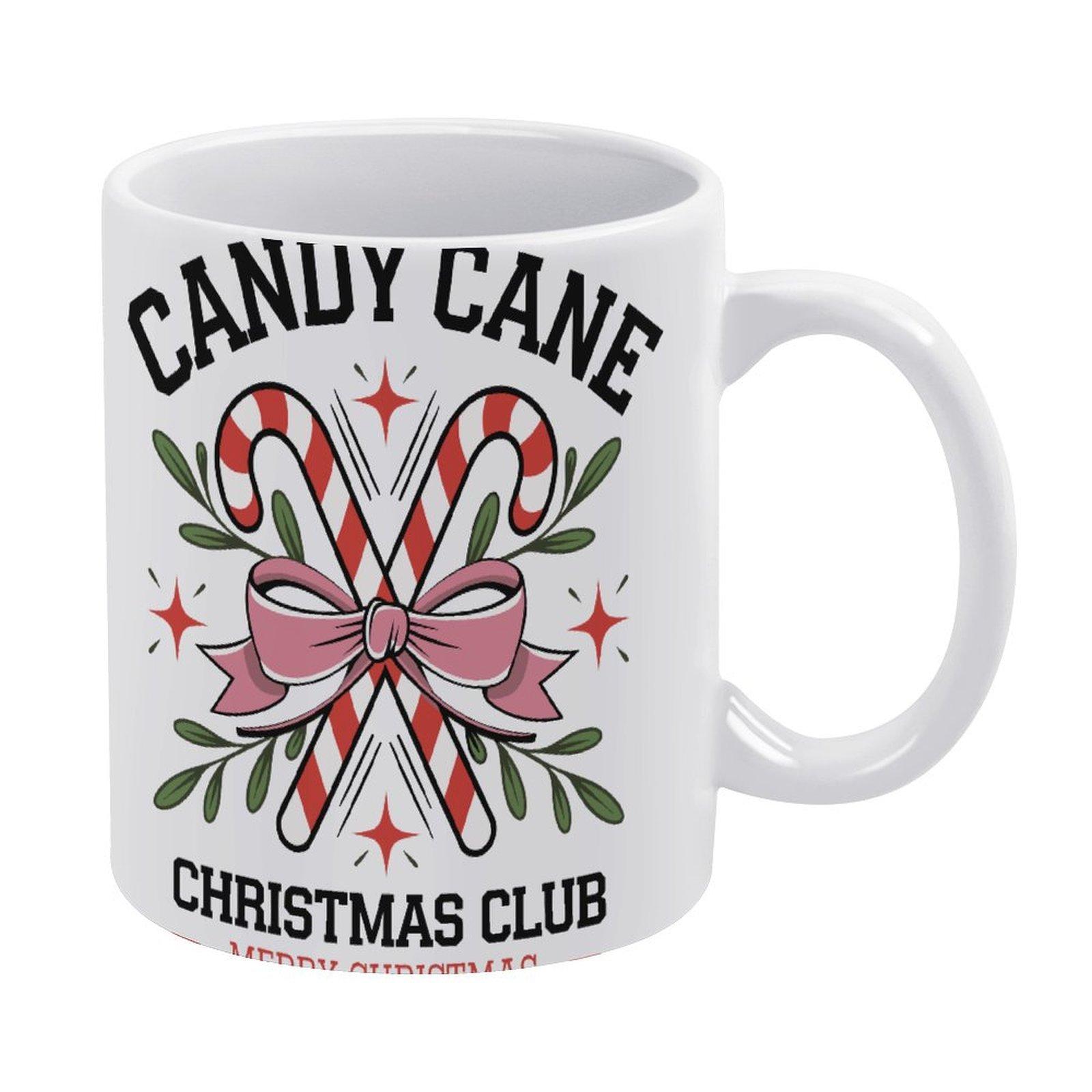 

1pc 11oz blank ceramic coffee mug, double-sided printed cup for everyday drinks, sturdy handle, dishwasher friendly, smooth clean finish білий