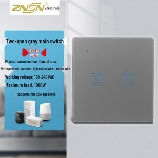Graffiti Smart WiFi Wall Switch with Alexa & Google Voice Control, US/EU Specs, Touch Panel