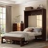 Twin Size Murphy Bed Cabinet, Space Saving Hidden Wall Bed, Wood Murphy Bed with Gas Struts for Home Office Small Room, Can Be