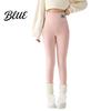 Cold Weather Resistant Leggings Winter High-Waisted Slim Cut Warm Lambswool Fabric Lining Bottom Pants Resistance Women Slimming Effect