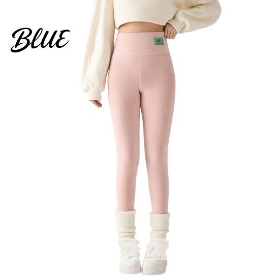Cold Weather Resistant Leggings Winter High-Waisted Slim Cut Warm Lambswool Fabric Lining Bottom Pants Resistance Women Slimming Effect