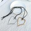 Ingemark Exaggerated Big Hollow Love Heart Pendant Choker Necklace for Women Gothic Knotted Bowknot Adjustable Chain Y2K Jewelry