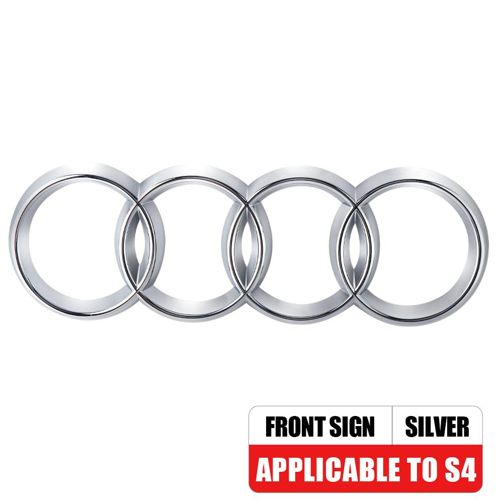 3D 4w 4 Ring Badge Accessories Car Front Bonnet Grille Rear Trunk Emblem Decoration Sticker For 4w S4 Original Replacementw4