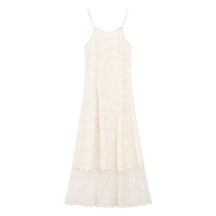 

2026 Women s Chic Embroidered Camisole Dress: Sleek Summer Style, Waist-Cinching, Trendy, and Slimming M
