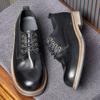 Business Derby Men'S Leather Shoes British Round Head High-End Soft Leather Soft Sole Casual Leather Men'S Shoes