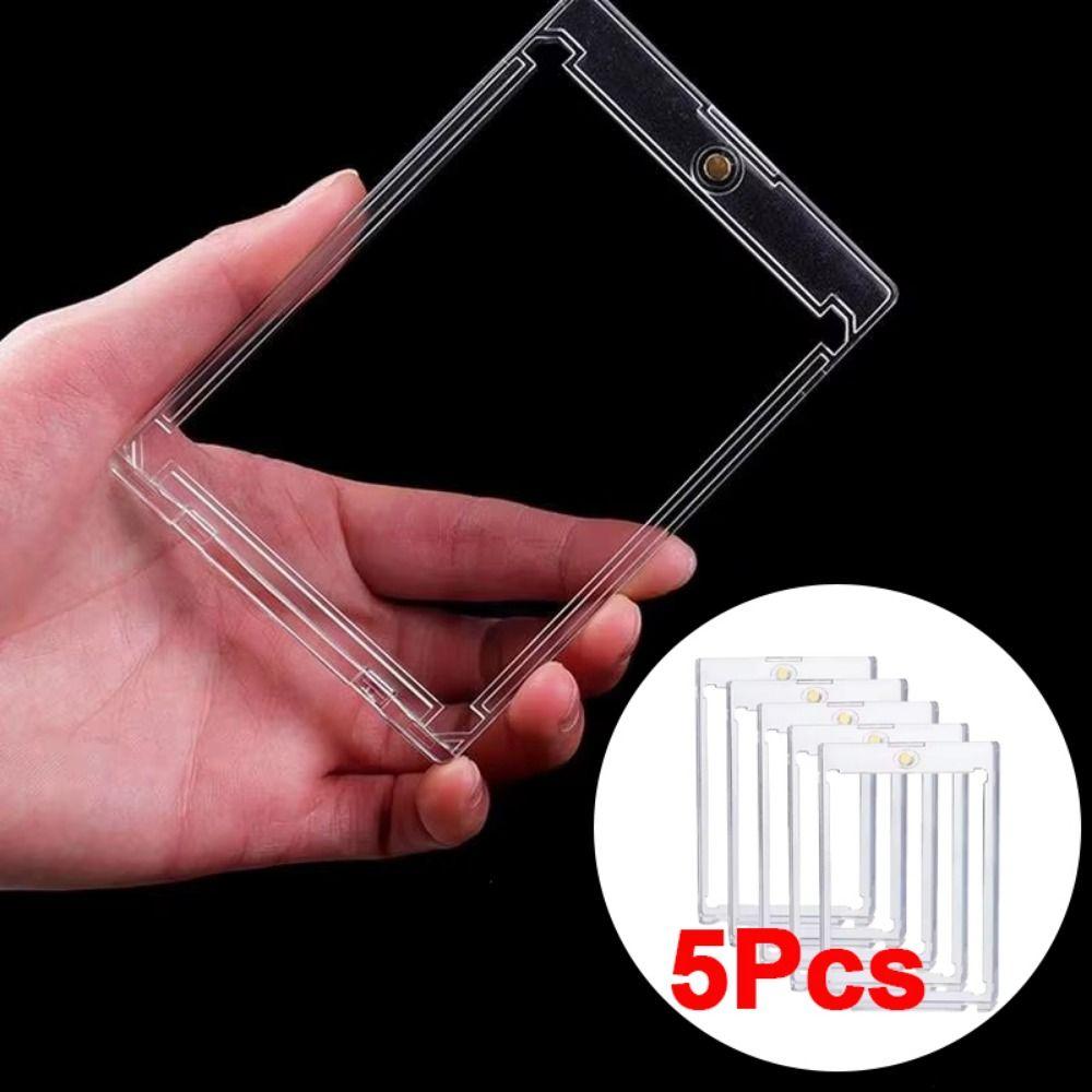 5Pcs 35PT Thickness Idol Photo Cards Protector Magnetic Game Card Storage Box  Game Cards Display