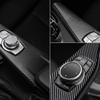 Carbon Fiber PVC Center Console Multimedia Knob Panel Trim Cover For BMW F30 F31 F32 F33 F34 F35 F36 Car Interior Accessories