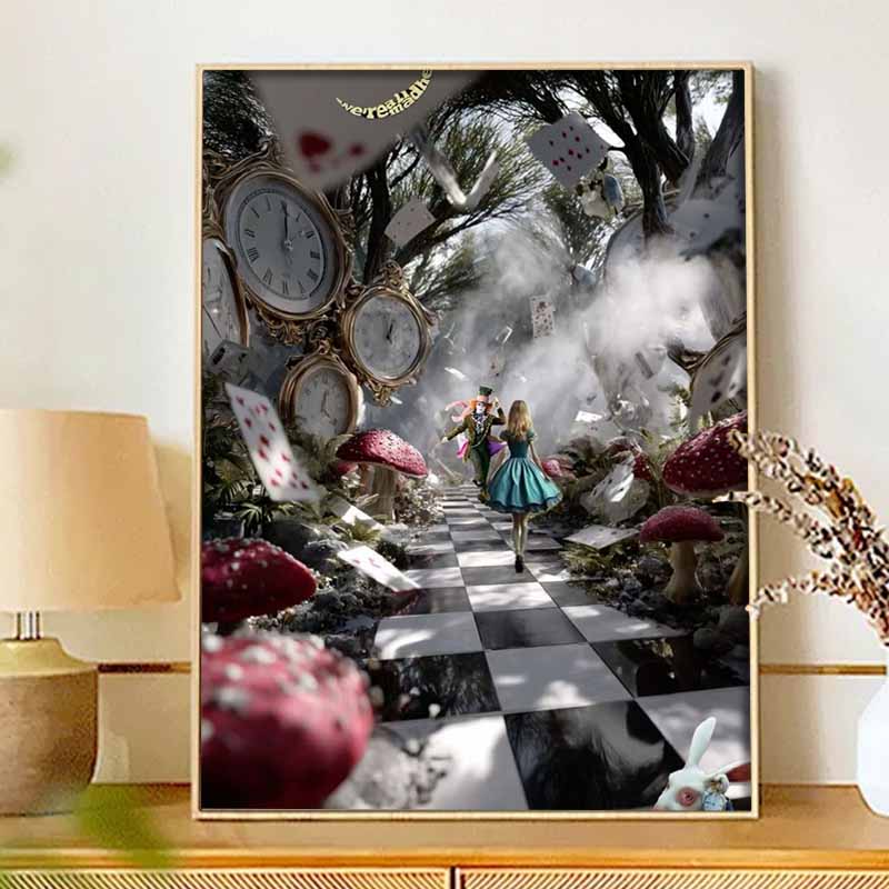Disney Diamond Painting Kit Alice In Wonderland Hand Embroidery 5D DIY Diamond Art Home Decor Creative Handicrafts Fantasy Wall Decor