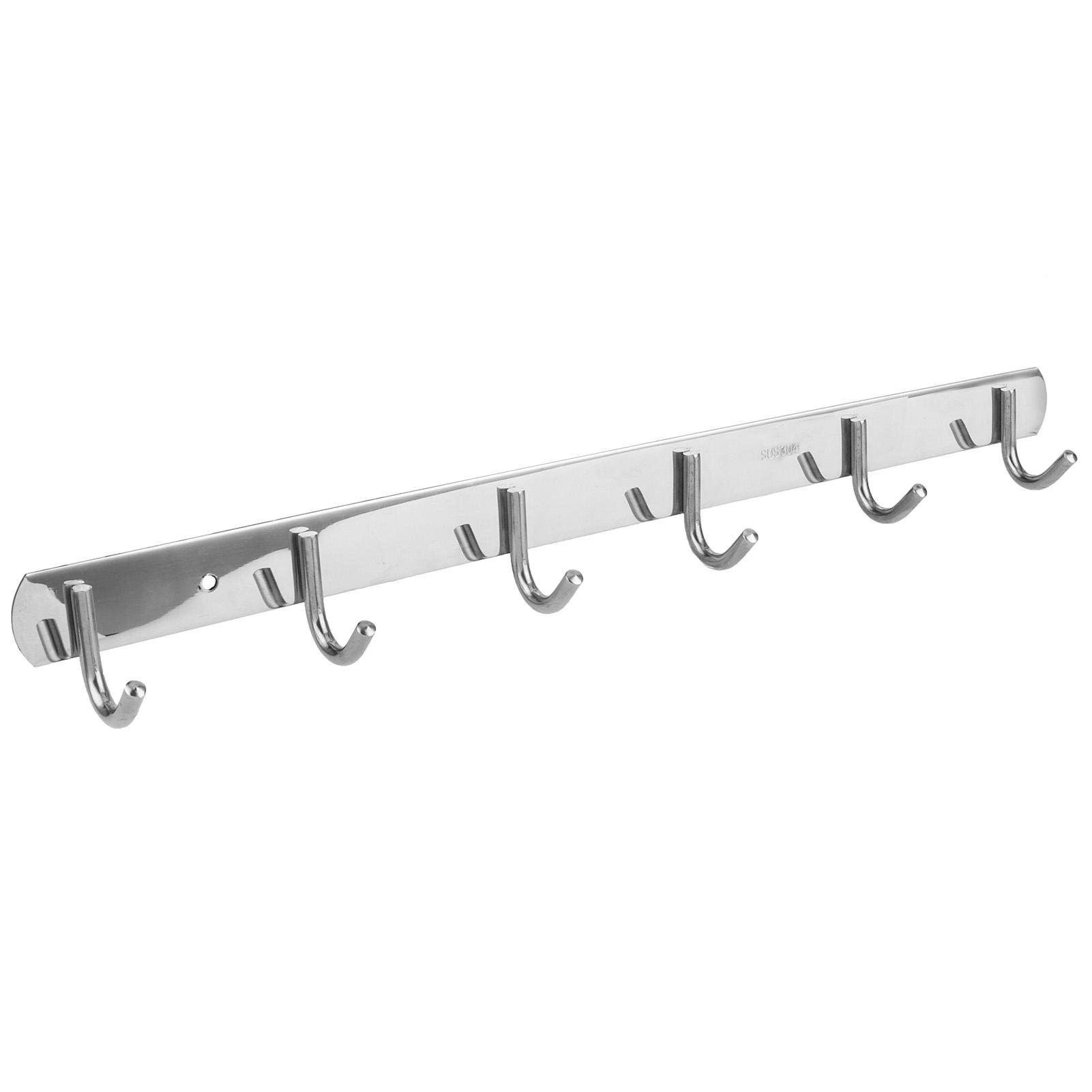 

Вешалка для полотенец в ванную с 6 крючками Кухонный крючок из нержавеющей стали Рамка Стойка-органайзер для хранения