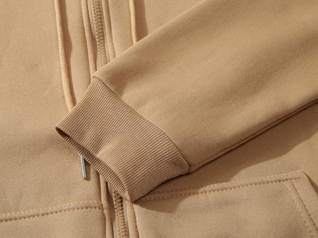 European & American Unisex Zip-Up Fleece Hoodie: Solid Color, Autumn/Winter Sportswear