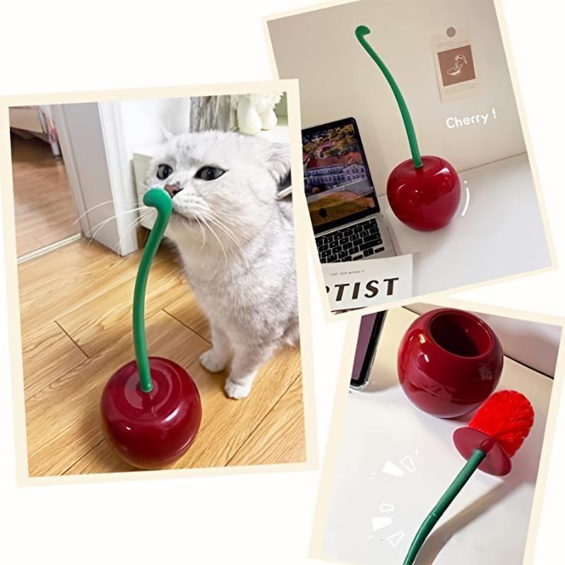 1pc Creative Toilet Brush with Holder Bowl Long Handle Bathroom Cleaning Tool Cleaner and Base Thick Bristle for Deep Clean-Rust Resistant Leakproof