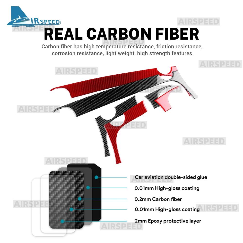 Real Soft Carbon Fiber Sticker For Fiat 500 500C/Abarth 595 595C /695 695C 2016 2017 2018-2024 500e 16-19 Car Instrument Strip