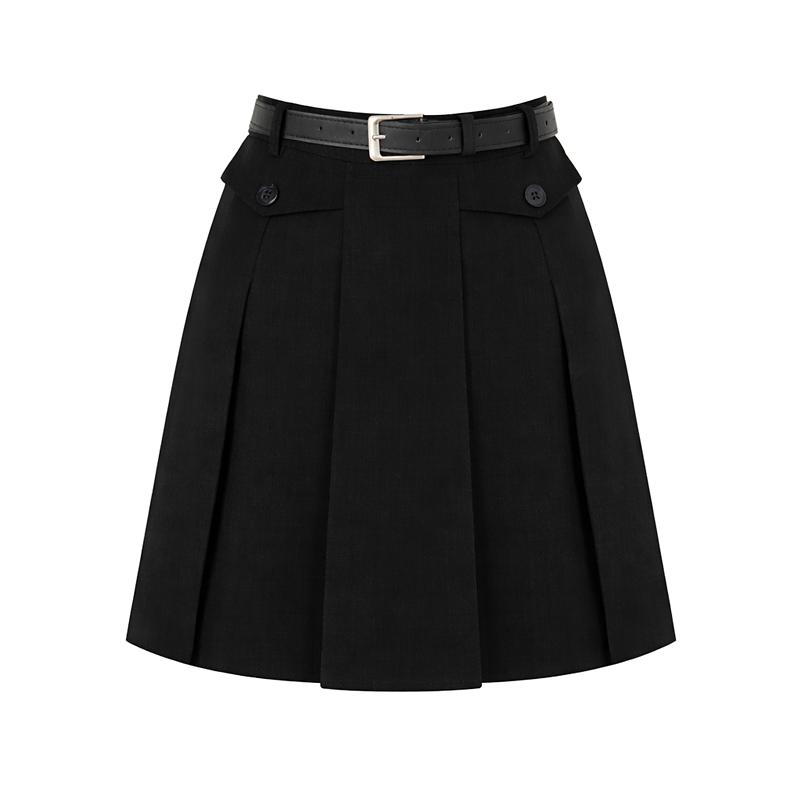 SELLY'S A-Line Belted Pleated Mini Skirt_I6A-Csk031
