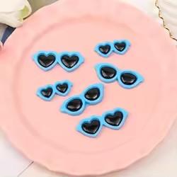 Bag of 100 Round Summer Heart Sunglass Flat Back Resin Cabochons DIY Craft for Souvenirs Artificial Style